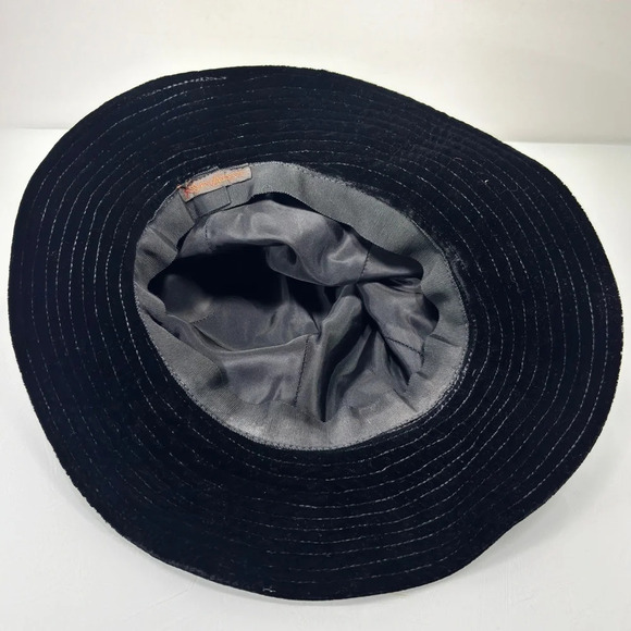 Yves Saint Laurent Vintage‎ Black Velvet Rope Detail Floppy Hat - Picture 9 of 10